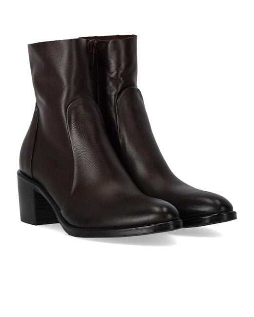 Strategia Dark Brown Ankle Boot in Black | Lyst