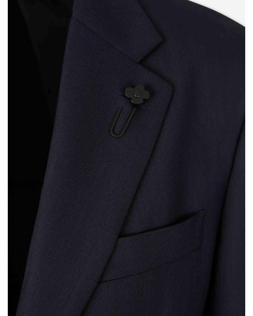 Lardini Blue Straight Wool Suit for men
