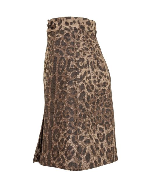 Dolce & Gabbana Brown Leopard Skirt
