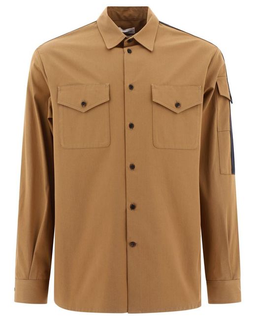 Alexander McQueen Brown Overshirt Jacket With Logo Detail for men