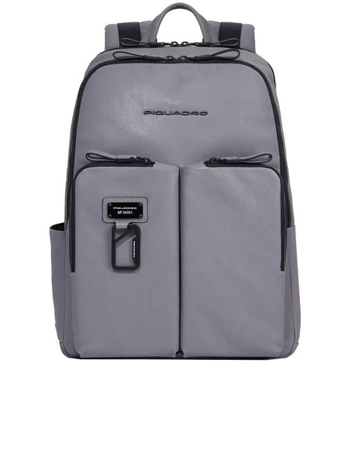 Piquadro Gray Computer And Ipad Backpack Bags