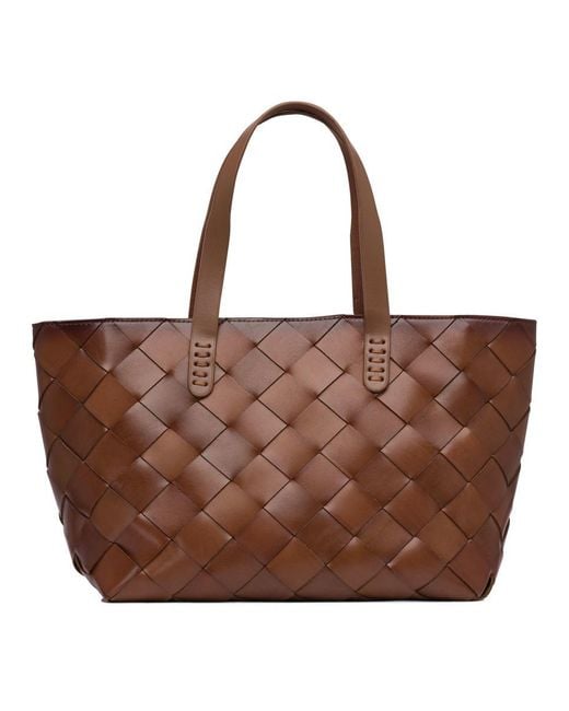 Dragon Diffusion Brown Crossover 4cm Diagonal Straps Basket Tote 40x23x17 Cm