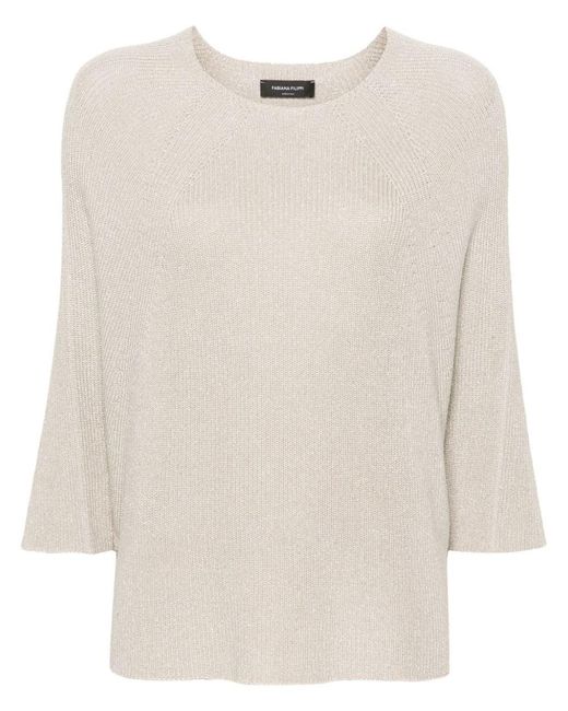 Fabiana Filippi White Cotton Blend Sweater