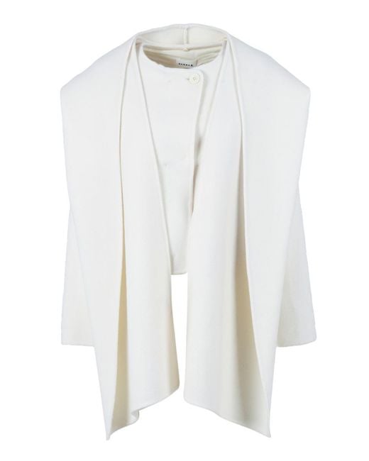 P.A.R.O.S.H. White Cropped Wool Jacket