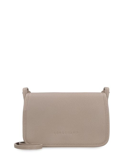 Longchamp Gray Le Foulonné Leather Crossbody Bag