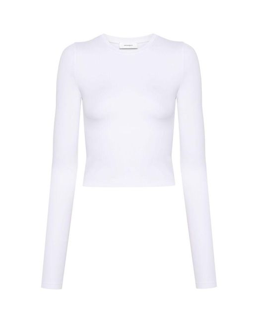 Wardrobe NYC White Fitted Long Sleeve T-Shirt