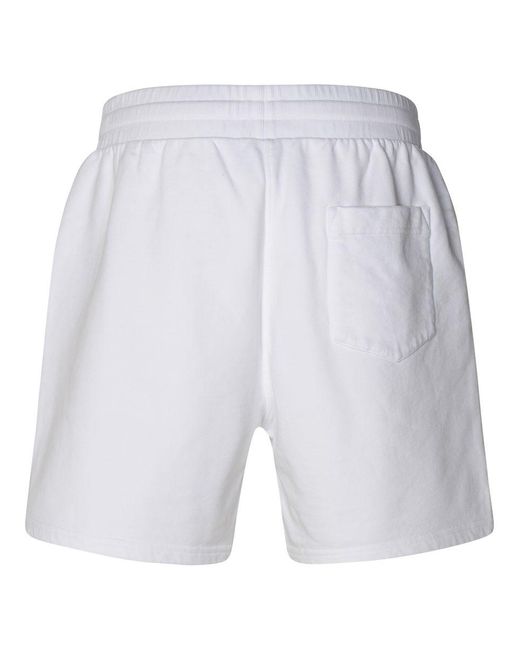 Casablancabrand White Organic Cotton Bermuda Shorts for men