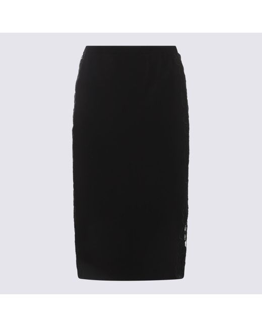 Versace Black Viscose Blend Skirt