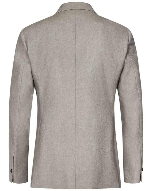 Franzese Collection Gray Franzese Napoli Stefano De Martino Model Blazer for men