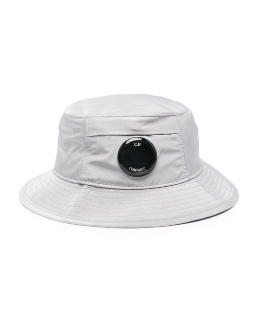 C P Company Gray Chrome-r Lens Bucket Hat for men