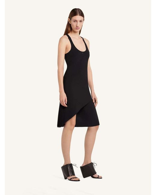 Courreges Black Pleated Midi Dress