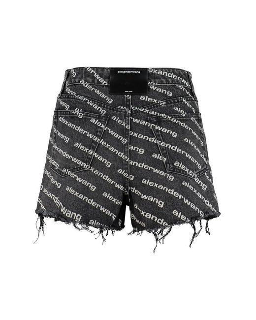 Alexander Wang Gray Logo Bite Shorts Grey