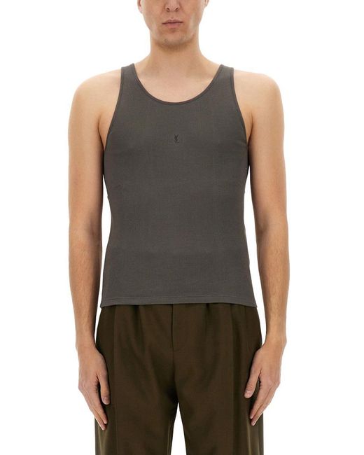Saint Laurent Gray "Cassandras" Tank Top for men