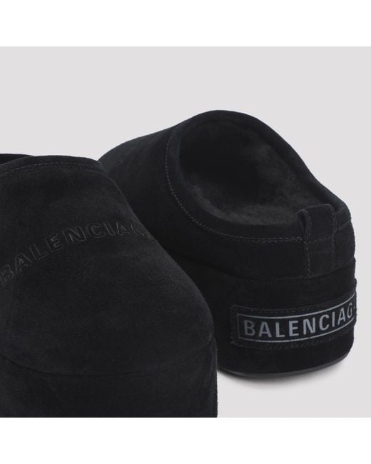BALENCIAGA 25S MULES IN BLACK LAMBSKIN