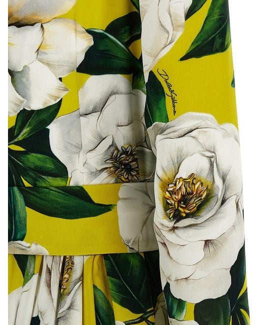 Dolce & Gabbana Green Floral Dress