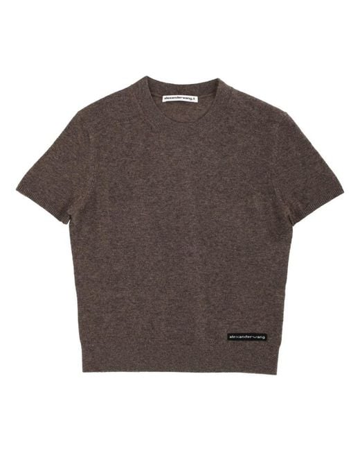 T By Alexander Wang Brown T-Shirt With Logo