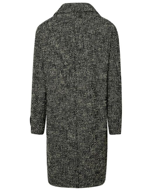 Versace Gray Two-tone Wool Coat for men