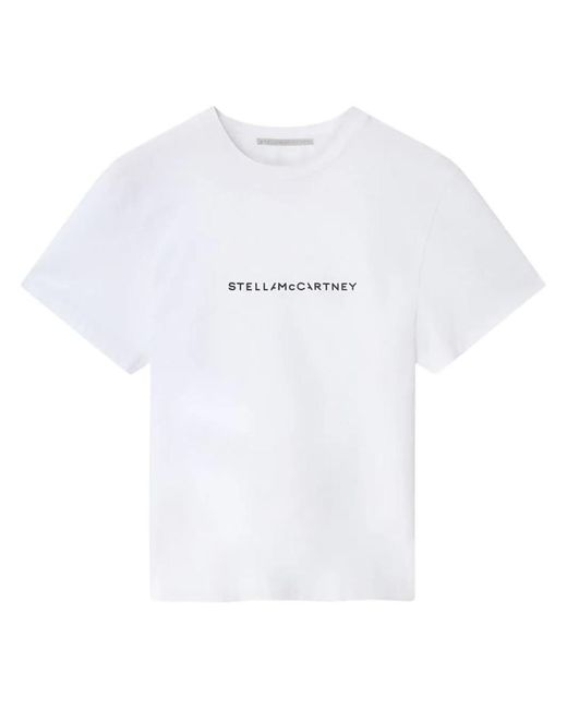 Stella McCartney White Stella Iconics Logo-Print T-Shirt