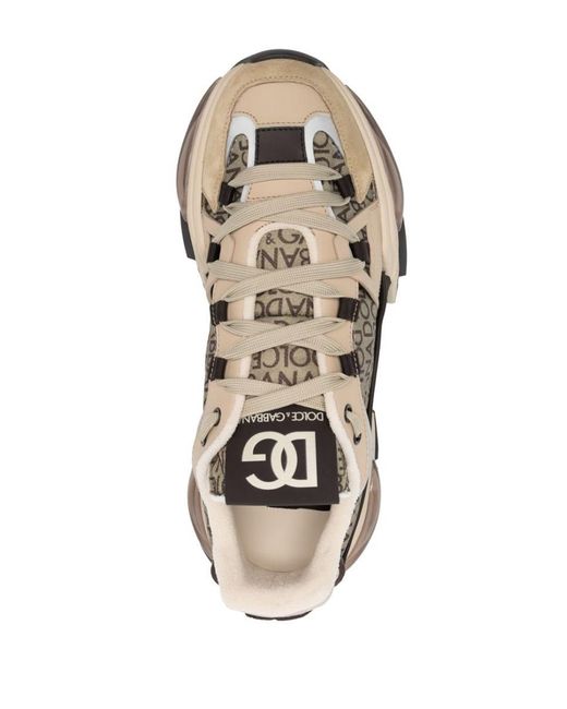 Dolce & Gabbana Natural Airmaster Suede, Leather And Shell Low-top Trainers for men