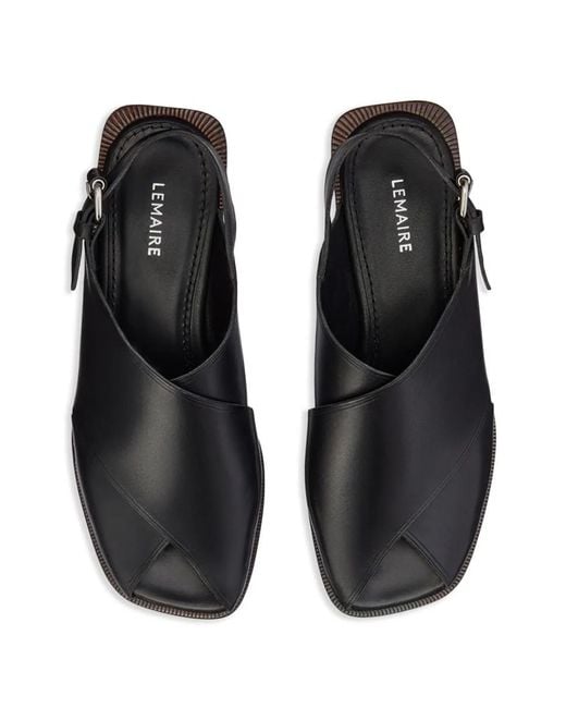 サンダル・ミュール Lemaire CROSS PUMP SANDALS Lemaire Cross Sandals in Black | Lyst