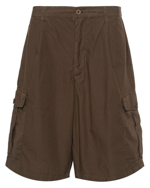 Emporio Armani Brown Cotton Cargo Shorts for men