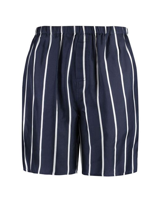 AMI Blue Silk Shorts for men
