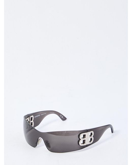 Balenciaga White Bossy Mask Sunglasses