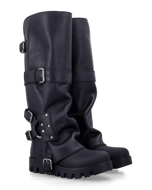 Dolce & Gabbana Black Rubber Rain Boots