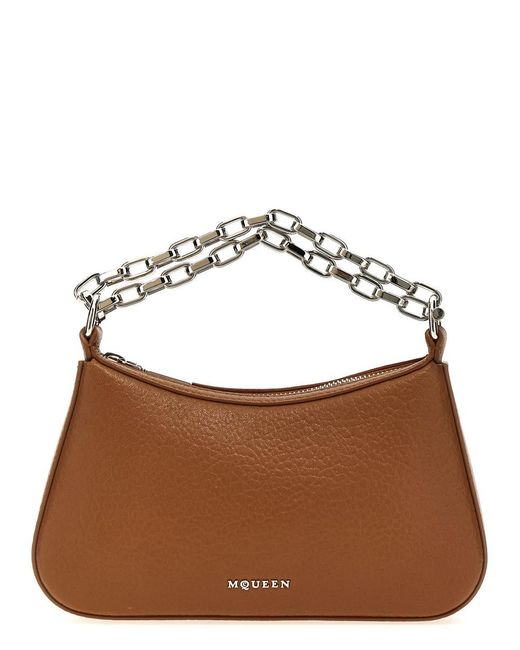 Alexander McQueen Brown 'Mcqueen T-Bar Mini' Handbag