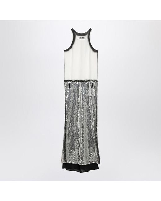 The Attico White Midi Dress With Sequins
