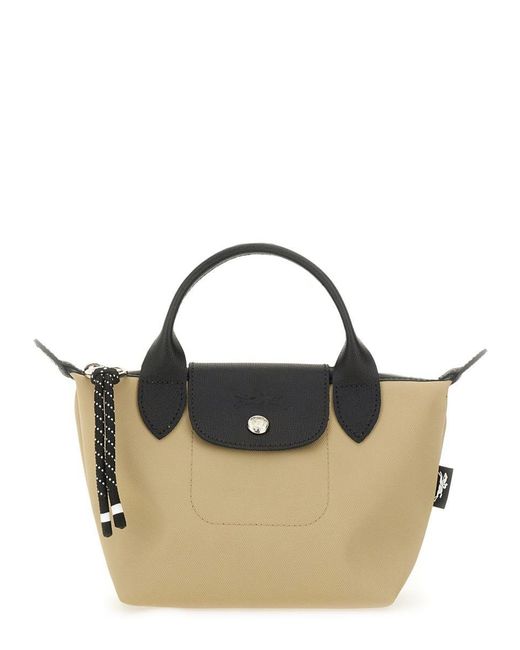トートバッグ Longchamp Borsa Con Manico Xs Essential Longchamp Essential Xs Canvas Tote Bag in Metallic | Lyst