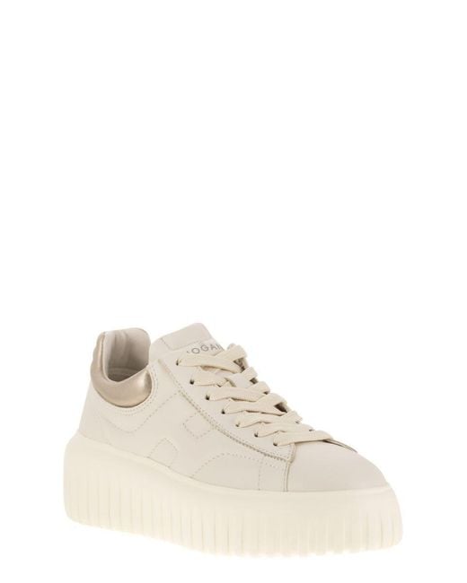 Hogan Natural H-Stripes Leather Trainers