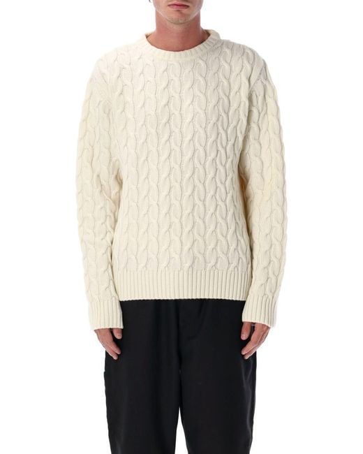 Arte' White Cable Knit for men