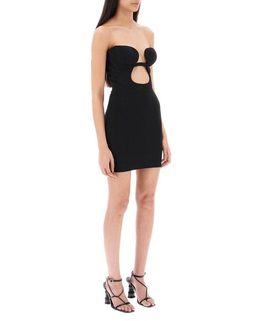 Nensi Dojaka Black Mini Bustier Dress With Cut Out