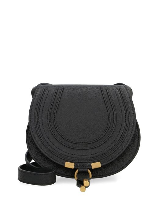 Chloé Black Marcie Leather Saddle Bag