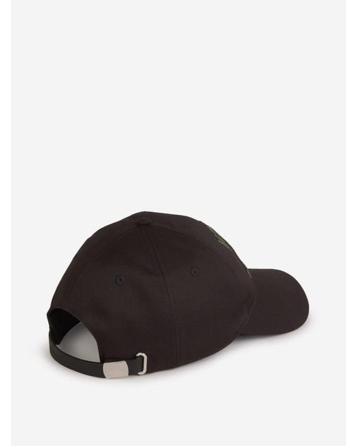 Alexander McQueen Black Varsity Skull Cap for men