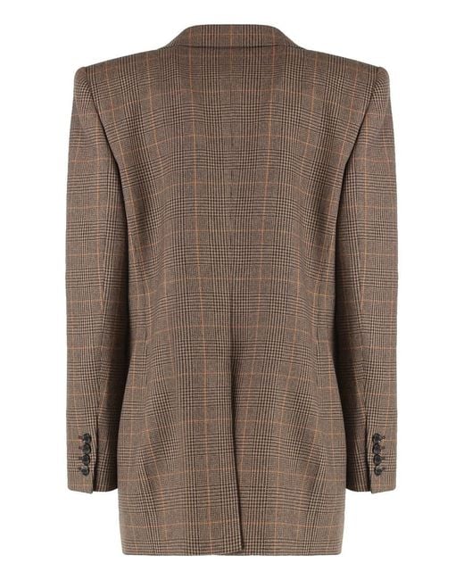 Saint Laurent Brown Prince Of Wales Wool Jacket