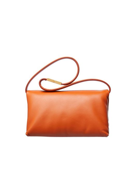 Marni Orange Prisma Leather Shoulder Bag