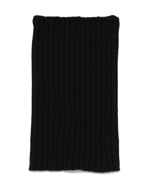 Rick Owens Black Cashmere Knitted Scarf