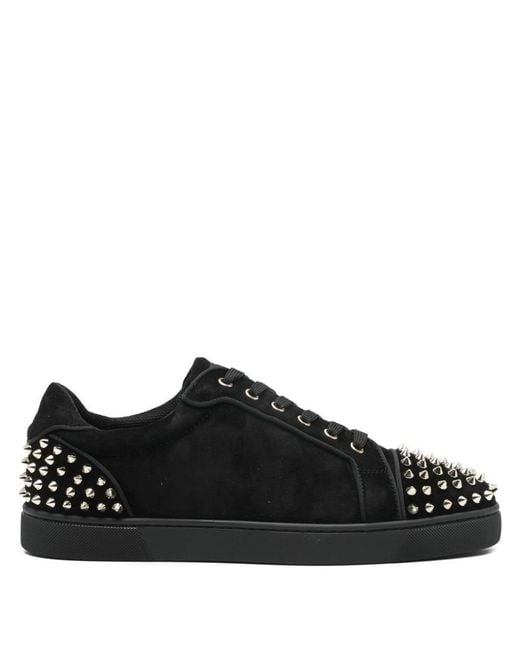 Christian Louboutin Black Seavaste 2 Suede Leather Sneakers for men