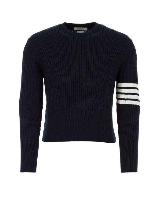 Thom Browne Blue 4Bar Stripe Jersey for men