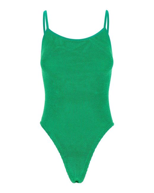 Hunza G Green 'Pamela' Backless One-Piece Swimsuit
