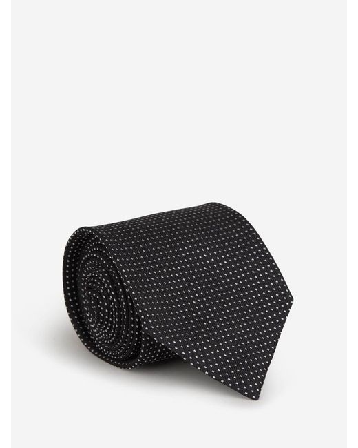 Brioni Black Polka Dot Tie for men