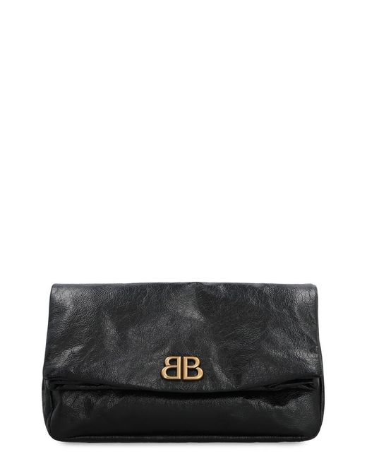 Balenciaga Black Monaco Leather Clutch