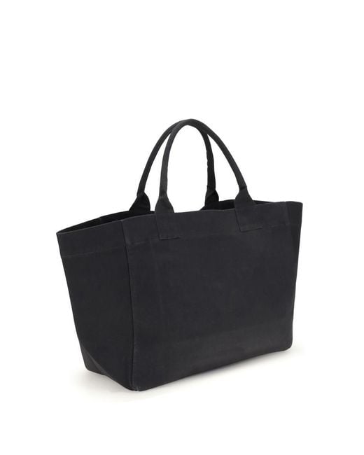 Ganni Black Xxl Canvas Tote Bag