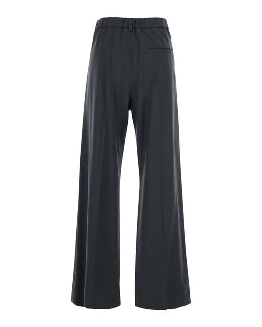 Tela Blue 'Niside' Trousers With Belt Loops And Pleats On The Front