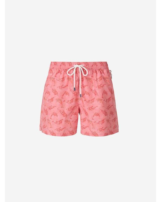 Fedeli Pink Animal Motif Swimsuit for men