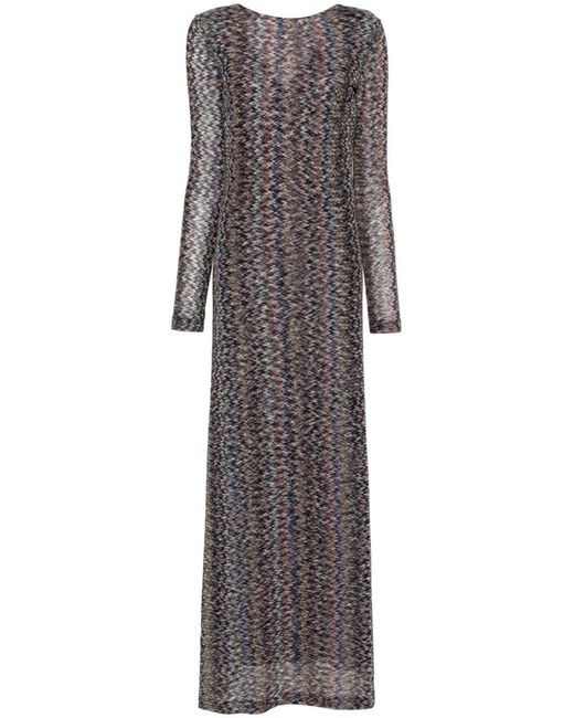 Missoni Gray Zigzag Chevron-knit Dress