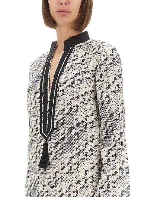 Tory Burch Gray Tunic With Print