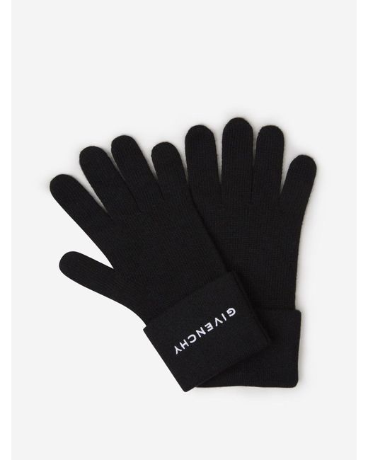 Givenchy Black Wool Knitted Gloves for men